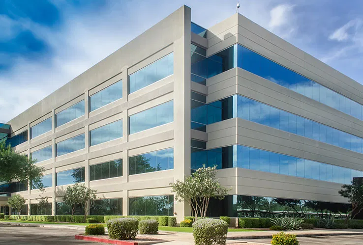 Modern commercial office complex managed as part of a full-service Connecticut real estate portfolio